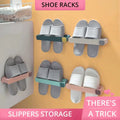 1 Pc Wall Mounted Shoes Rack Space Saving Slippers Storage Holder Folding Bathroom Towel Rack Bathroom Accessories