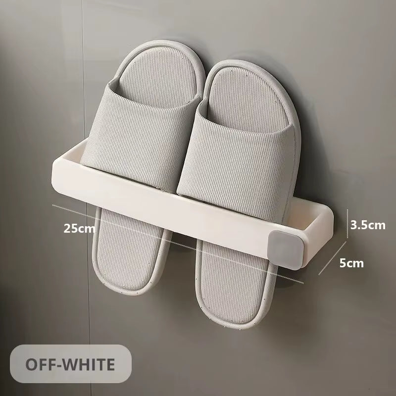 1 Pc Wall Mounted Shoes Rack Space Saving Slippers Storage Holder Folding Bathroom Towel Rack Bathroom Accessories