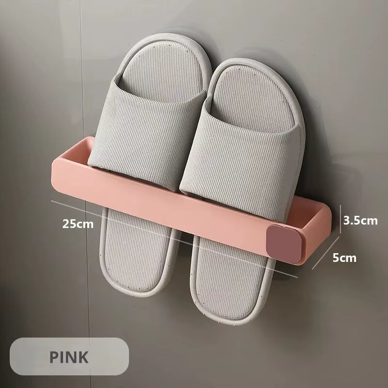 1 Pc Wall Mounted Shoes Rack Space Saving Slippers Storage Holder Folding Bathroom Towel Rack Bathroom Accessories