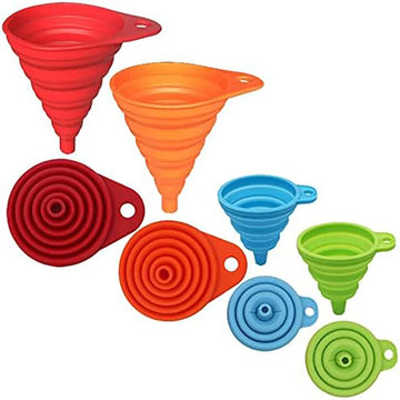 4-Pack Foldable Silicone Kitchen Funnels