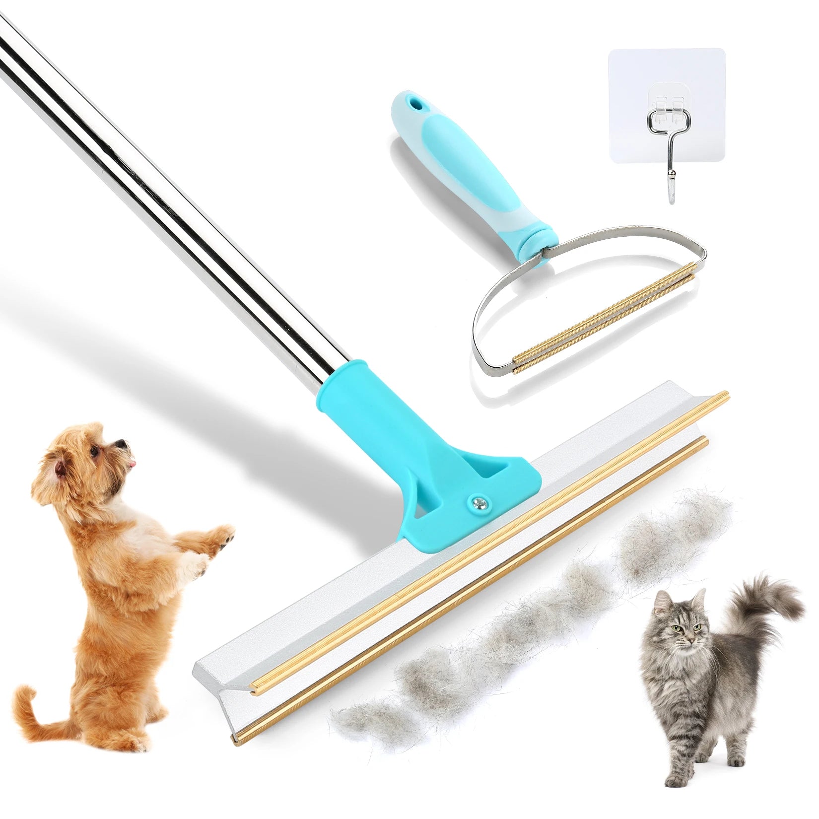 Pet Hair Remover with Adjustable Handle