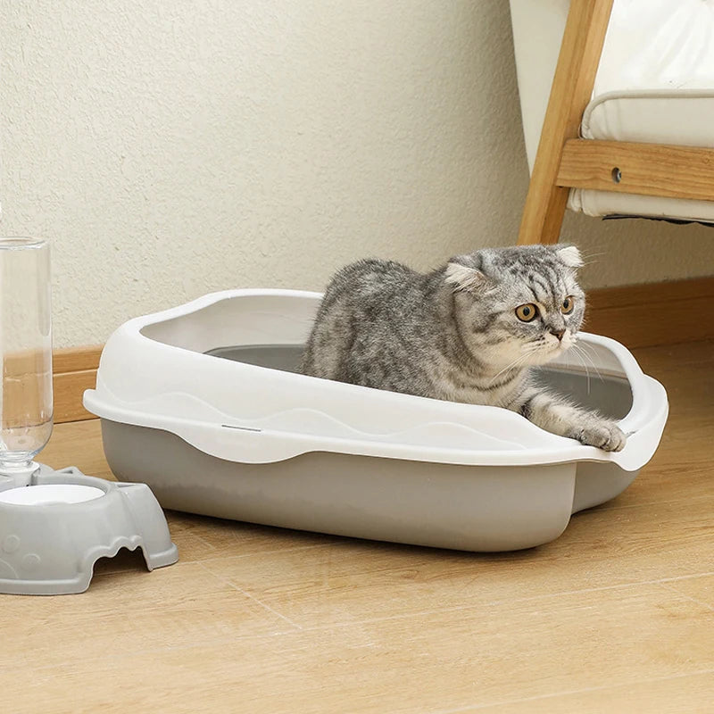 Semi-Enclosed Cat Litter Box